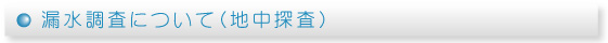 漏水調査について(地中探査)
